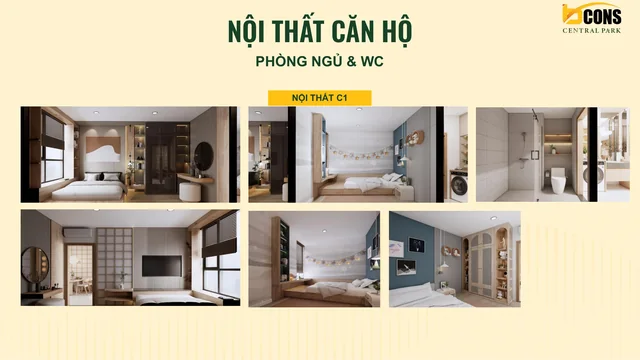 Căn C1 — phòng ngủ và khu vệ sinh